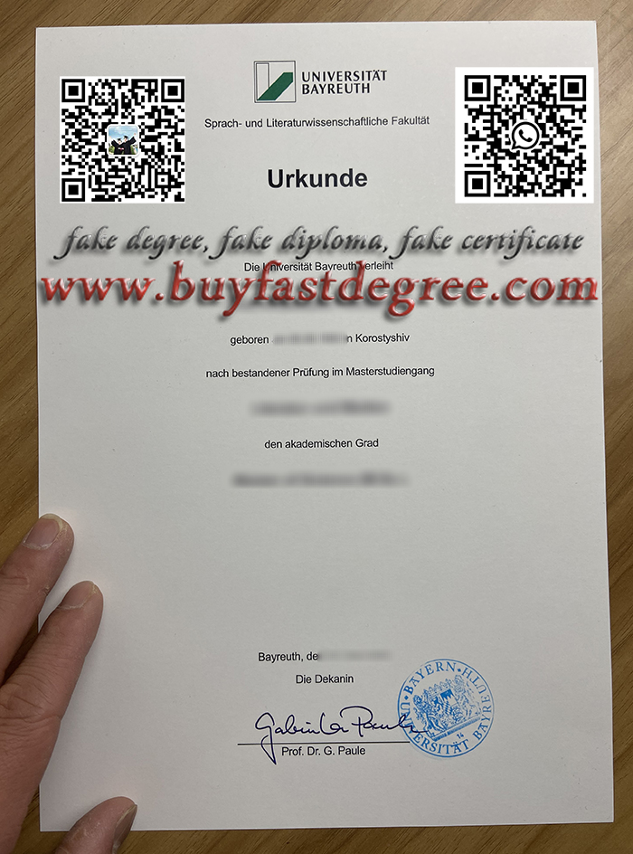 University of Bayreuth certificate
