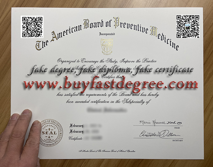 fake American Board of Preventive Medicine diploma, bu diploma, get diploma, 