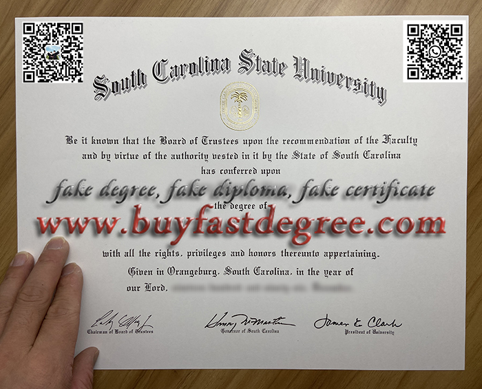 South Carolina State University diploma