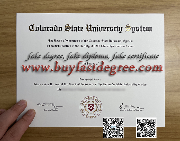 fake Colorado State diploma