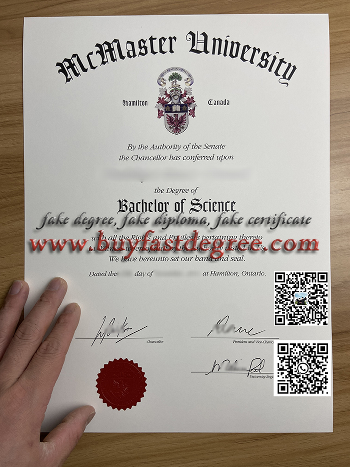 Fake McMaster University diploma