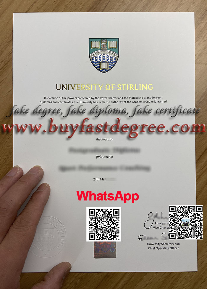 University of Stirling diploma. fake University of Stirling degree