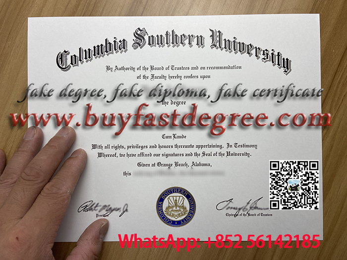 Buy a fake Columbia Southern University diploma