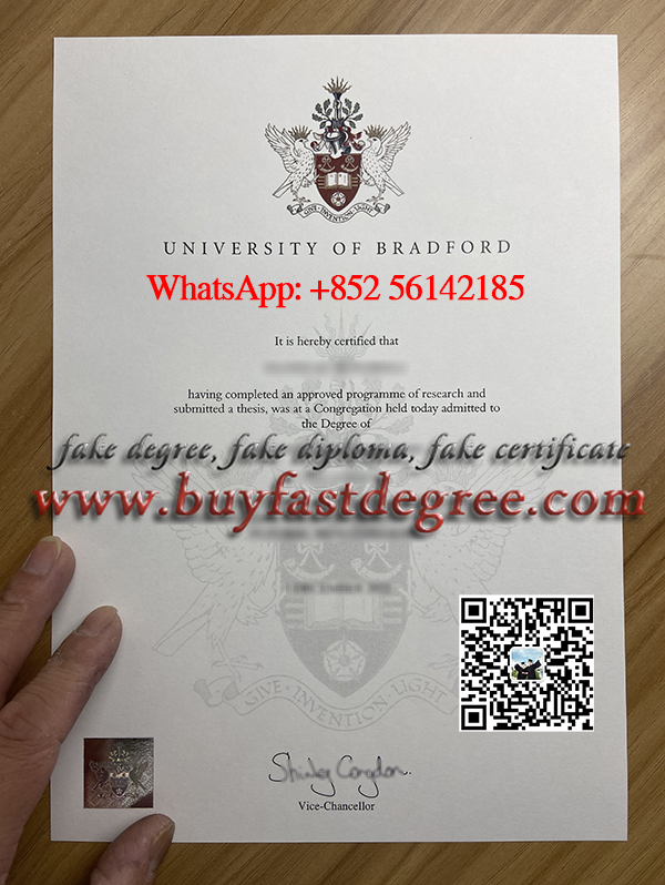 Fake University of Bradford diploma