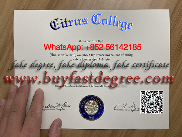 Fake Citrus College diploma