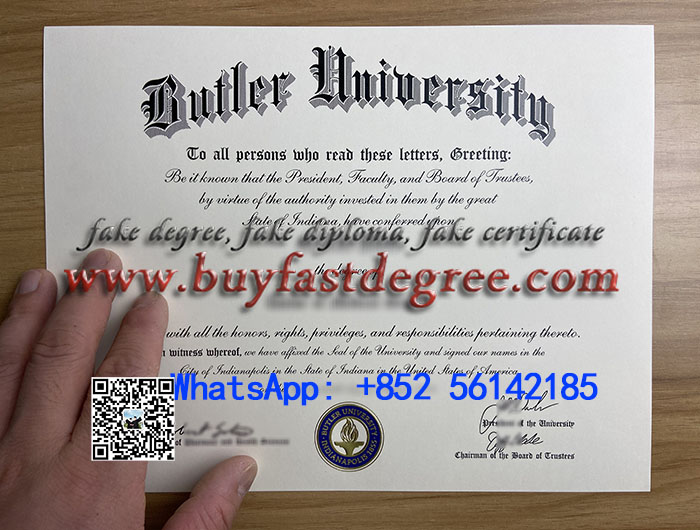 Fake Butler University diploma. 